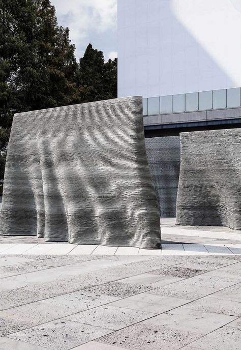 studio SWNA 3D prints concrete to fabricate 'the curtained wall' in korea 3d Printed Building, 3d Printed House, Printed Concrete, 3d Printing Architecture, Drukarka 3d, Industrial Design Trends, Photo Mural, Digital Fabrication, Curtain Wall