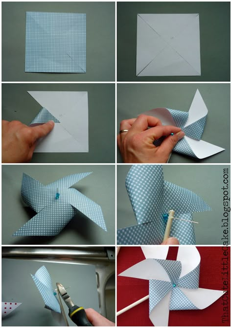 Make Your Own Pinwheels | Here is how to make your own paper Pinwheels: How To Make Pinwheels, Diy Pinwheel, Idee Babyshower, Pinwheels Paper, Boy Baby Shower Ideas, Baby Party, Boy Shower, Shower Decorations, Kids Crafts