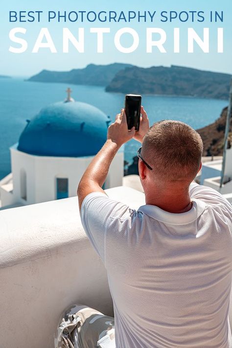 Best photography spots in Santorini - We’ve created a list of best photo locations in Oia, Fira and Imerovigli and we have also included some useful tips for you. #santorini #greece #photography #photospots #travelphoto Packing For Greece, Santorini Greece Photography, Greek Island Hopping, Greece Itinerary, Santorini Hotels, Greece Photography, Santorini Travel, Greece Travel Guide, Travel Photography Tips