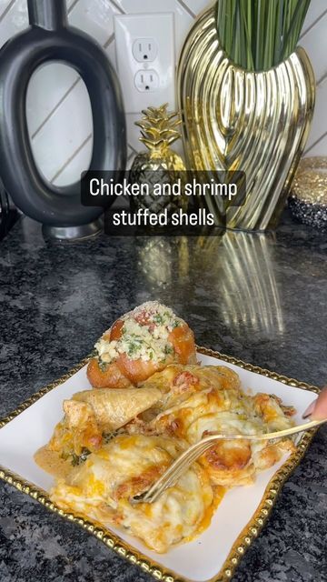 Stuffed Shells With Shrimp, Shrimp Stuffed Shells, Chicken Shells, Shrimp And Chicken, Shrimp Stuffed, Chicken And Shrimp, Pasta Lover, September 8, Stuffed Shells