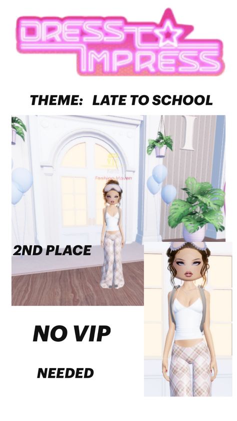 Theme: late to school Dressed To Impress, School Dresses, School Themes, School Outfit, School Outfits, Dress To Impress, Dress Outfits