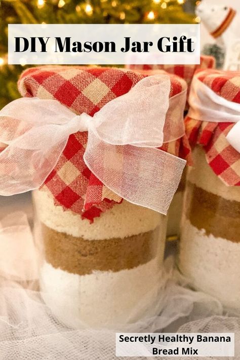 Banana Bread Mix In A Jar, Bread Mix In A Jar, Mason Jar Gifts Diy, Mix In A Jar, Filling Smoothie, Mason Jar Gift, Banana Bread Recipe Healthy, Homemade Baking, Diy Mason Jar