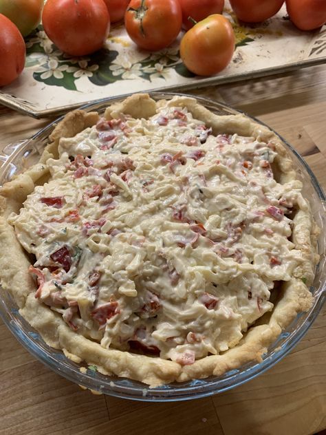 Alabama Tomato Pie Recipe, Pimento Cheese Tomato Pie, Tomato Pie With Pimento Cheese, Tomato And Pimento Cheese Pie, Pimiento Cheese Tomato Pie, All Recipes Southern Pimento Cheese, Southern Tomato Pie 12 Tomatoes, 12 Tomatoes Southern Tomato Pie, Bacon Pie Recipe