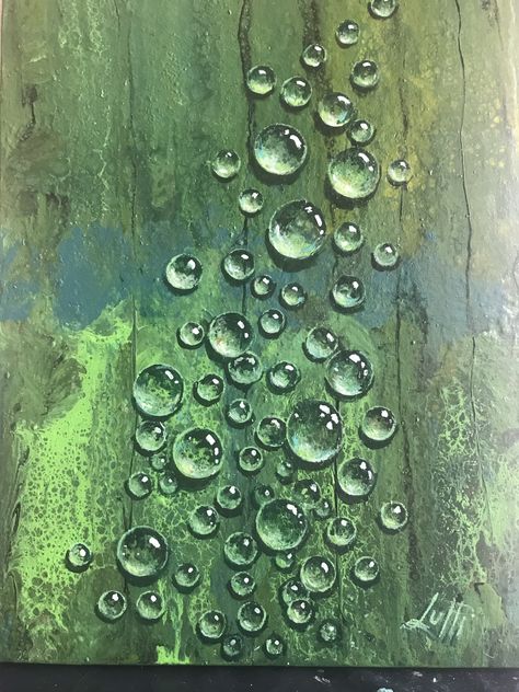 Painting Water Droplets Acrylic, Water Pouring Drawing, Water Droplets Painting, Acrylic Bubbles, Water Droplets Art, Bubble Painting, Watercolor Paintings For Beginners, Acrylic Pouring Art, Hur Man Målar