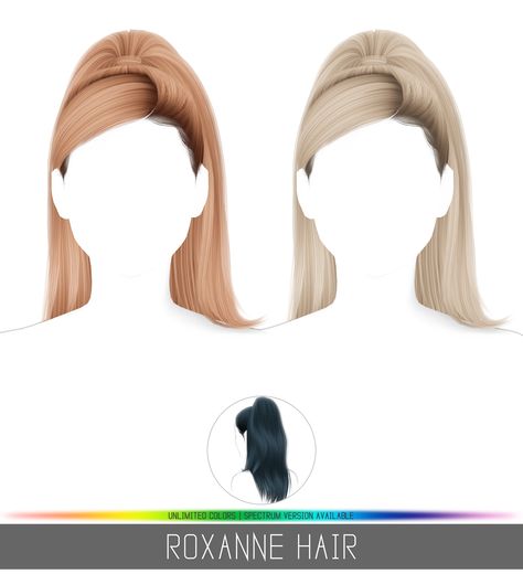 ROXANNE HAIR | Simpliciaty on Patreon Sims 4 Tsr, Sims 4 Black Hair, Mod Hair, Y2k Hair, Pelo Sims, Free Sims 4, The Sims 4 Packs, Sims 4 Cc Makeup, Sims 4 Body Mods