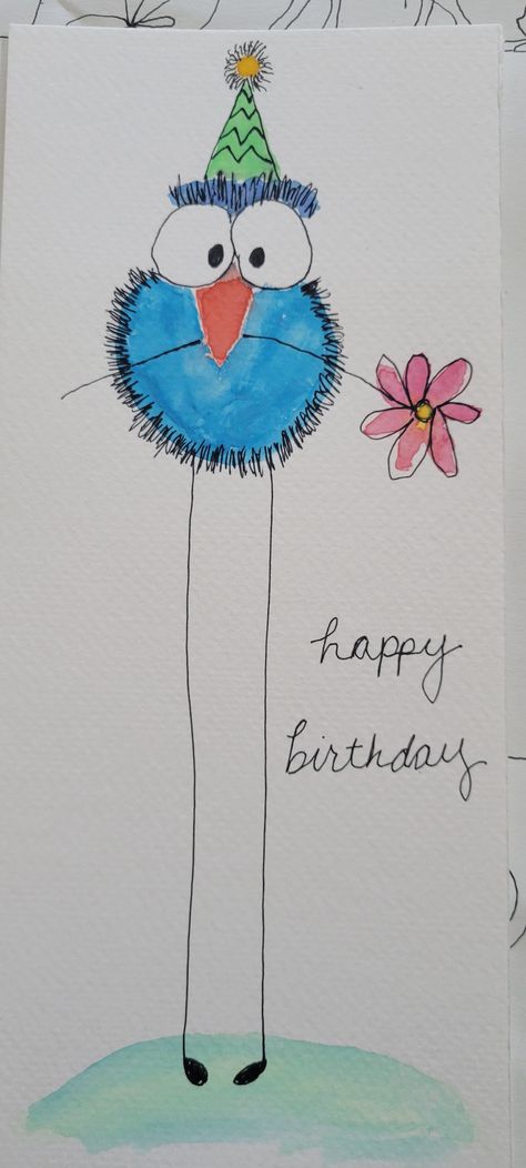 Birthday Card Watercolor, Diy Watercolor Cards, Watercolor Birthday Cards, Watercolor Girl, Paint Watercolor, Girl Birthday Cards, Watercolor Birthday, Card Watercolor, Diy Watercolor