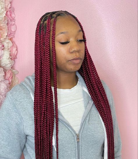 Red Braids With Beads, Brown Braids, Red Box Braids, Curls Braids, Latest Hair Braids, Box Braid Hair, Senegalese Twist Hairstyles, Braids Black, Summer Braids