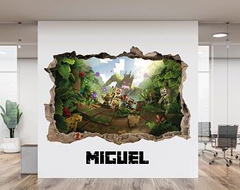 Minecraft Castle Walls, Minecraft Wall, Minecraft Decoration, Minecraft Gifts, Minecraft Room, Glass Mirrors, Video Game Rooms, Fabric Wall Decals, Minecraft Decorations