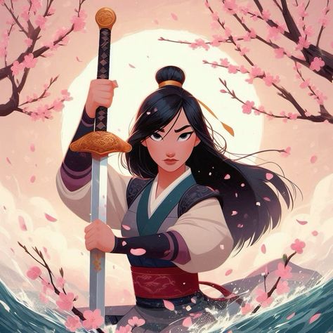 Disney Mulan Fanart, Disney Princess Illustration, Mulan Fan Art, Mulan Wallpapers, Disney Characters Mulan, Mulan Drawing, Mulan Fanart, Mulan 3, Mulan 1998