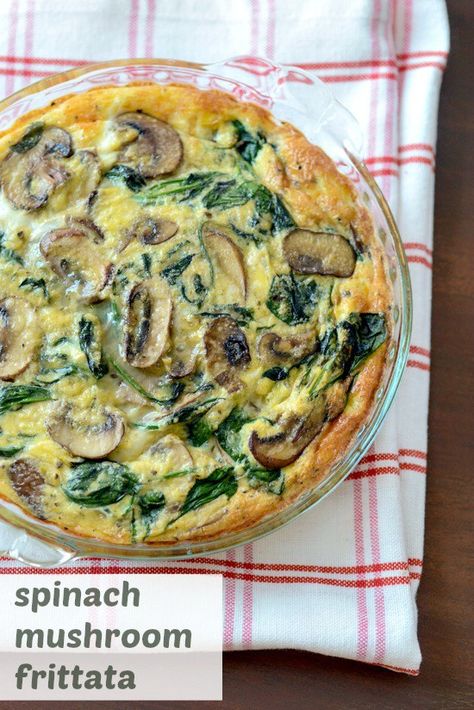 spinach mushroom frittata recipe step by step Spinach Mushroom Frittata, Recipe With Eggs, Egg Breakfast Recipes Easy, Eggs Mushrooms, Mushroom Frittata, Spinach Mushroom, Easy Breakfast Recipe, Frittata Recipe, Frittata Recipes