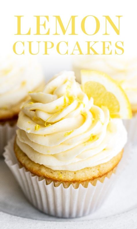 The BEST easy homemade Lemon Cupcakes with lemon cream cheese frosting are perfect for spring, Easter, or Mother's Day! You'll love this from scratch recipe, no cake mix here! #lemoncupcakes #cupcakerecipe #easterdessert Lemon Filled Cupcakes, Liquor Cupcakes, Lemons Aesthetic, Lemon Buttercream Icing, Lemon Decorations, Bake Sale Desserts, Lemon Cupcake Recipe, Lemon Buttercream Frosting, Lemon Cream Cheese Frosting