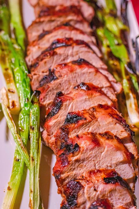 Easy Grilled Miso-Honey Pork Tenderloin - kiyafries Dinners Weeknight, Miso Paste Recipes, Miso Pork, Grilled Pork Tenderloin Recipes, Leftover Pork Tenderloin, Roast Brisket, White Miso Paste, Pork Kebabs, Grilling Recipes Pork