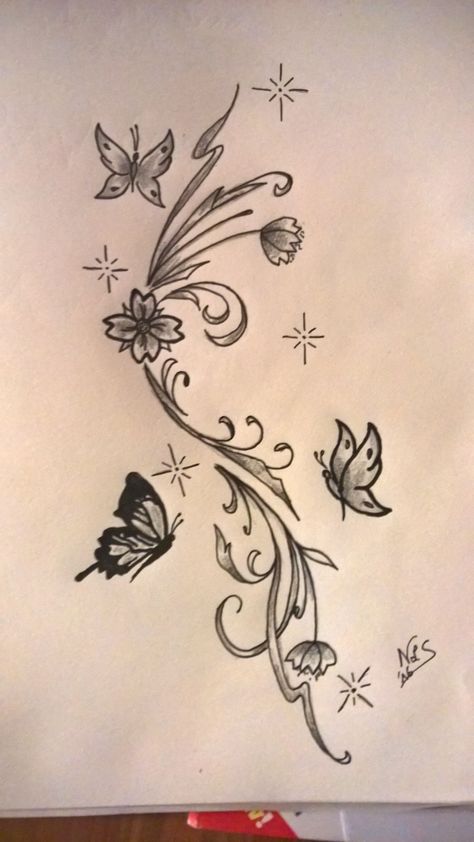 Pretty Flowers Drawings, Top Arm Tattoos For Women, Skecth Arts Aesthetic, Tattoo Ideas Doodles, Tattoos With Secret Meanings, Pen Tattoo Ideas, Doodles On Hand, Female Arms, Hand Butterfly