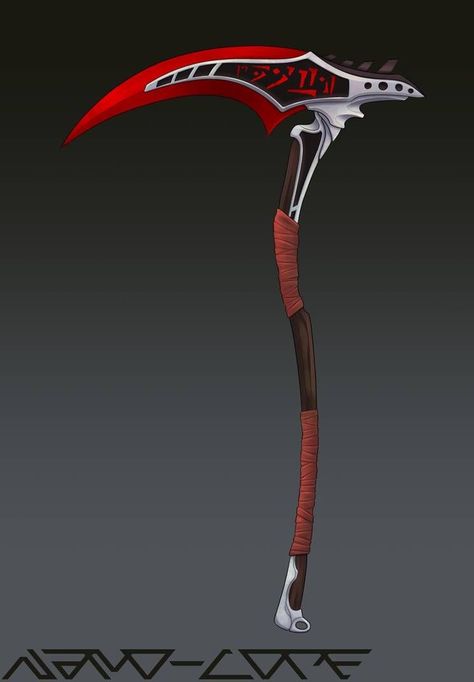 Scythe Design, Cool Swords, Arte Fantasy, Fantasy Character Design, Swords, Artifacts, Scarlet, Cyberpunk, Science Fiction