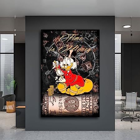 Dagobert Duck Bild Leinwand, wertet jeden Raum auf. #DagobertDuck #Leinwand #DisneyBild #Bild Dagobert Duck, Duck Wallpaper, Disney Duck, Office Renovation, Art Decoration, Black Paint, Sake, Canvas Art, Disney