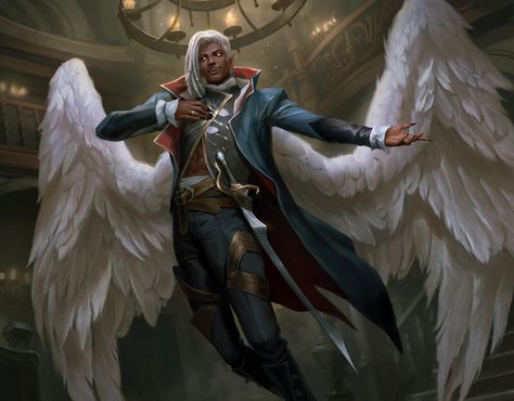 ArtStation - Rodolf Duskbringer Mtg Vampire, Fallen Aasimar, Human Wings, Magic The Gathering Art, Male Angel, Super Powers Art, Mtg Art, The Dark World, Celestial Art