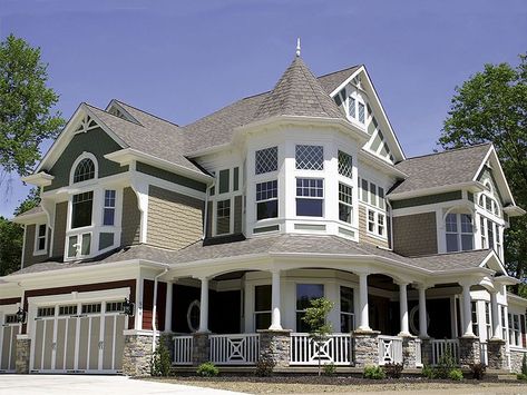 Beautiful Victorian built over looking lake or any water Victorian Homes Floor Plans, Victorian House Plan, Decorative Wood Trim, Victorian House Plans, Luxury Plan, Craftsman Exterior, Large House, Victorian Mansions, Victorian House