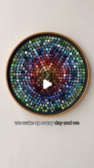 12K views · 1.6K likes | The Original Moving Mosaics from Cans on Instagram: "A little morning musings about what and why we do what we do. I’m working on adding the frame and back to a 15” diameter Aluminum Can Moving Mosaic, Radial Rainbow of Serenity, which will be in our Secret Shop when we open. You can join our list on our website to be notified. We hope you open in the next week or so!  #HowDidIGetHere #DignityAndRespect #EarthSteward #EcoFriend #TheLifeIWant" Aluminum Can Mosaic Art, Rainbow Mosaic, Aluminum Can, Our Secret, Recycled Projects, Kitchen Features, The Frame, Recycled Crafts, Art Class