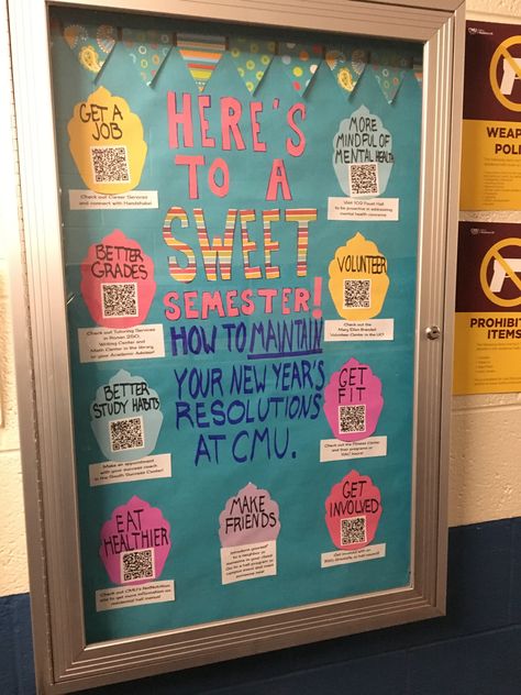 New Years Resolutions RA Bulletin Board New Year Ra Bulletin Board, College Event Ideas, Hall Themes, Resolution Board, Ra Bulletins, Ra Boards, College Event, Ra Bulletin Boards, Hall Ideas