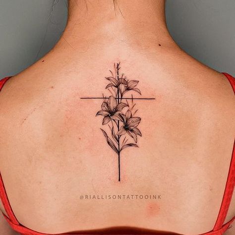 Small Cross Tattoo, Tattoo Spots, Cross Tattoo Designs, Jesus Tattoo, Dope Tattoos For Women, Lily Tattoo, Sternum Tattoo, Dream Tattoos, Elegant Tattoos