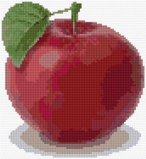 Cross Stitch | Apple xstitch Chart | Design Cross Stitch Apple, Apple Cross Stitch, Cross Stitch Calculator, Cross Stitch Pattern Maker, Apple Pattern, Cross Stitch Fruit, Cross Stitch Kitchen, Free To Use Images, Cross Stitch Christmas Ornaments