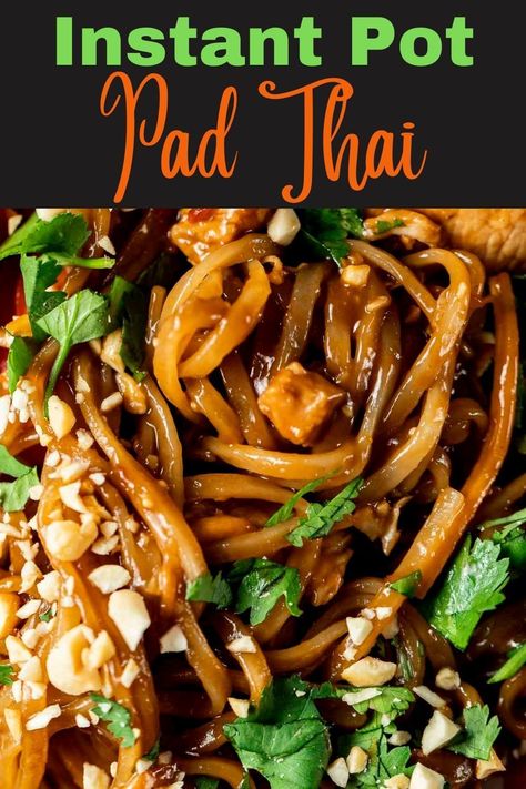 This quick and easy Instant Pot Pad Thai will be your new go-to recipe when you’re craving this takeout favorite! It’s a one pot meal with a homemade pad Thai sauce that’s sweet, tangy and savory! Homemade Pad Thai Sauce, Instant Pot Pad Thai, Homemade Pad Thai, Thai Recipes Noodles, Chicken Pad Thai, Pressure Cooking Recipes, Pad Thai Sauce, Thai Sauce, Thai Recipe