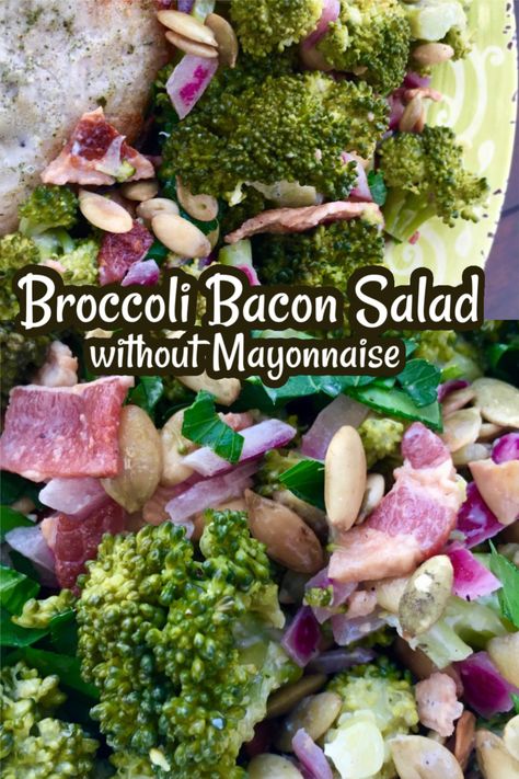 Bacon Broccoli Salad, Broccoli Bacon Salad, Broccoli Bacon, Fennel Soup, Greek Yogurt Flavors, Broccoli Salad Bacon, Broccoli Salad Recipe, Bacon Salad, Toasted Pumpkin Seeds