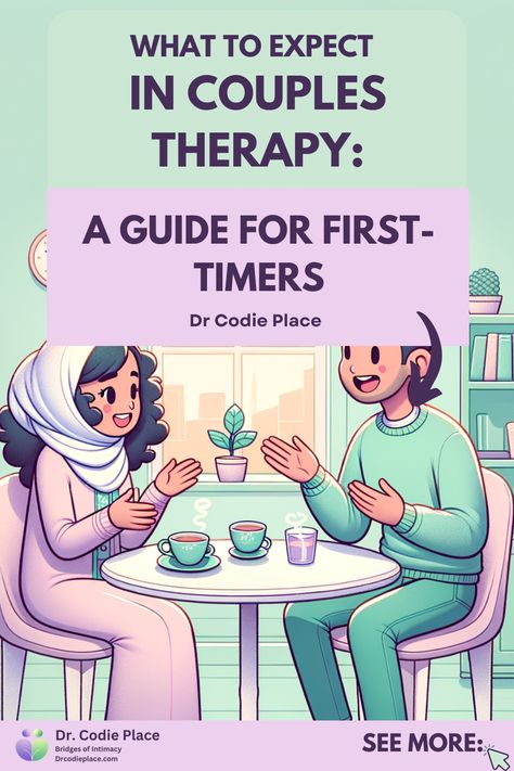 Image of a couple on a couch talking with a therapist, with text: "What to Expect in Couples Therapy: A Guide for First-Timers." Common Fears, Rebuilding Trust, Essential Questions, Couples Therapy, How To Improve Relationship, Marriage And Family, Emotional Intelligence, Understanding Yourself, The Fosters