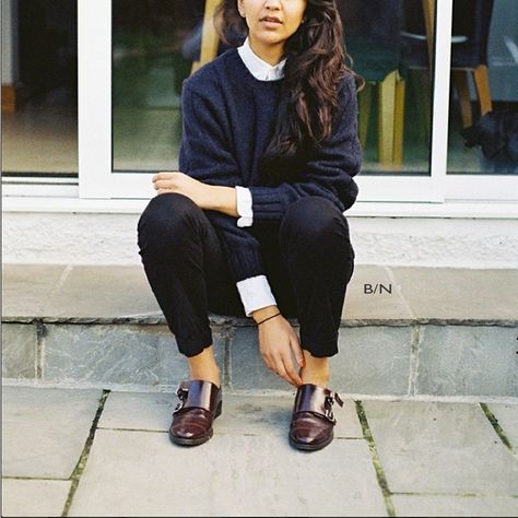 BLANC NOIR : Photo Monk Shoes Women Outfits, Monkstrap Shoes, Monk Shoes, Monk Strap Shoes, Shoes Outfit, Style Photography, Film Cameras, Strap Shoes, Women Outfits