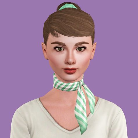 Mod The Sims - "Audrey" Neck Scarf Audrey Hepburn Outfit, Female Sims, Bump Hairstyles, Sims 3 Cc Finds, Sims 3 Mods, Sims 4 Anime, Gogo Boots, Camisole Dress, Sims 4 Cc