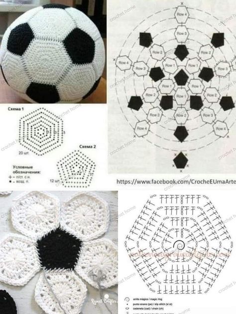 Crochet Soccer Ball Applique Pattern Free, Amigurumi Soccer Ball Free Pattern, Crochet Soccer Ball Pattern Free, Crochet Sports Balls, Crochet Soccer Ball Blanket Free Pattern, Crochet Soccer Ball, Crochet Soccer Ball Pillow, Crochet Soccer, Poncho Crochet