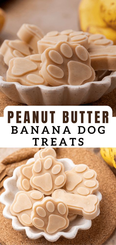 These Peanut butter banana dog treats are the perfect summertime treat for your pup! Banana Bread Dog Treats, Frozen Peanut Butter Banana, Peanut Butter Banana Dog Treats, Summer Dog Treats, Canine Nutrition, Banana Dog Treat Recipe, Banana Dog Treats, Frozen Dog Treats Homemade, Frozen Peanut Butter