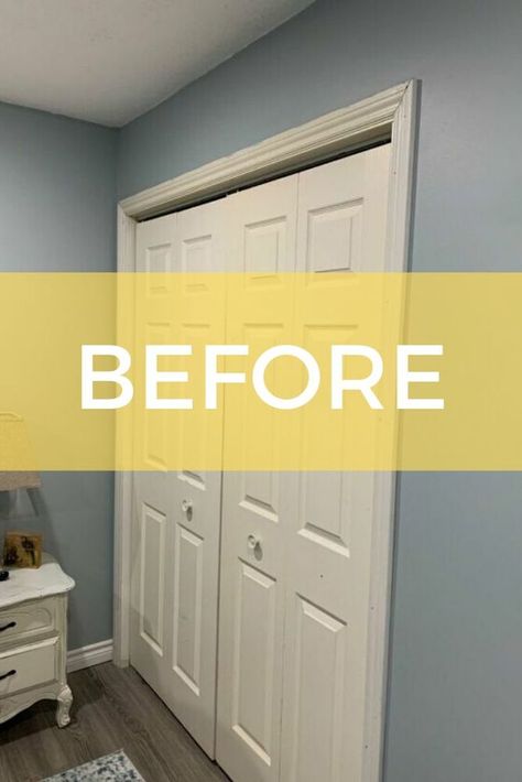 I was feeling like my closet doors needed an update, but I did not want to spend any money giving them an update. So I decided to paint the doors & update the hardware. I managed to do this project without spending any additional money as I only used products I had on hand. Door Refresh, Closet Doors Painted, Bifold Doors Makeover, Easy Closet, Cheap Closet, Painted Closet, Bedroom Closet Doors, Diy Dining Room Table, Closet Door Makeover