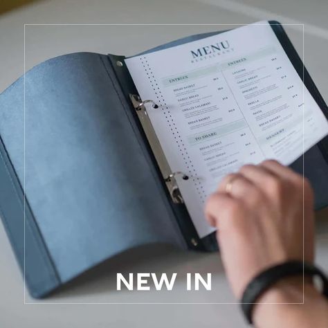 That sounds like a cool concept for a menu! A touch of elegance and durability is always a winning combination.👌 Introducing our new leather-bound menu with a ring binder mechanism - because first impressions matter!🤝 Let your guests start their dining experience in style. 🔹 Durable and elegant leather cover 🔹 Easy to maintain for everlasting aesthetic appeal Elevate your dining experience with every detail. Who’s ready to experience this classy upgrade? Place your order on our website ... Menu Cover Design, Menu Cover, Binder Design, First Impressions, Menu Design, Ring Binder, Dining Experience, Sounds Like, Dining Experiences