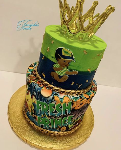 Fresh Prince Cake, Fresh Prince Baby Shower, Prince Birthday Decorations, Fresh Prince Theme, Prince Baby Shower Cake, Sesame Street Birthday Cakes, Prince Baby Shower Theme, Prince Cake, Prince Birthday Party