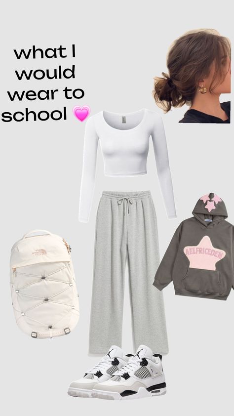 #school #schoolfit #cute #cutehair #fyp #fitinspo #fit #jordans School Fits, Fitness Inspo, Cute Hairstyles, How To Wear