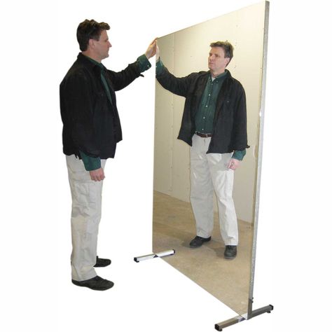 Physical Therapy | Exercise | Ultra-Safe™ Glassless Mirror, Stationary with Stand, Vertical, 16"W x 48"H | B2140357 - GlobalIndustrial.com Glassless Mirror, Mirror With Stand, Portable Safe, Mirror Shop, Devices Design, Medical Field, First Aid Kit, Home Decor Mirrors, Material Handling