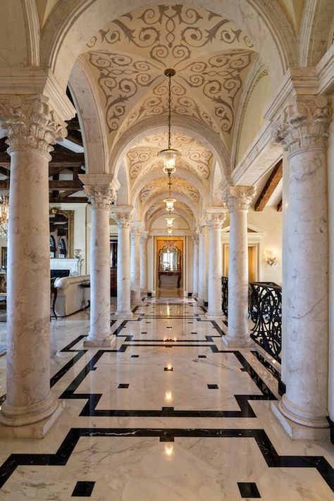 Dream Mansion, Design Hallway, Granite Flooring, Marble Flooring, Versace Home, Mansion Interior, Room Transformation, Mansions Luxury, Luxury House Designs