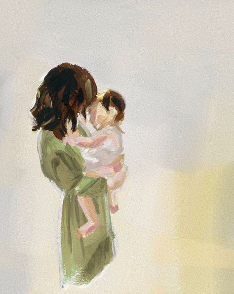 Artfully Walls, Mother Art, Baby Painting, Mom Art, Art And Illustration, Custom Watercolor, Baby Art, Painting Inspiration, A Child