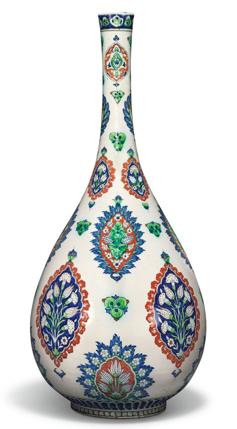 Islamic Ceramics, Islamic Pottery, 19 Century Art, Folk Pottery, Modern Folk Art, Turkish Tile, Turkish Tiles, Turkish Ceramics, Ceramic Bottle