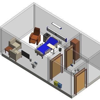 20 Isolation Room (Revit families) Isolation Room, Revit Families, Revit Family, Care Facility, Health Care, Bedroom, Design