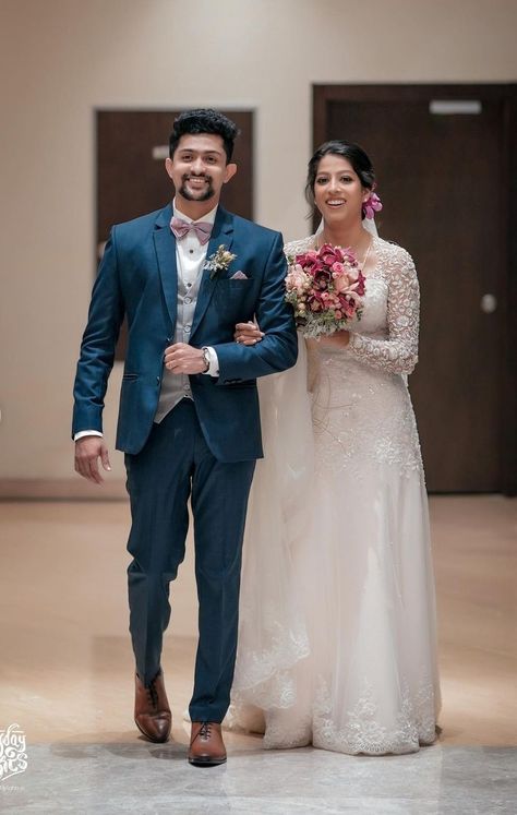 Christian Wedding Suit For Groom, Christian Wedding Groom Suit, Christian Wedding Couple Photos, Christian Wedding Suits For Men, Christian Couple Wedding Dress, Groom Christian Wedding Outfits, Christian Groom Outfit Kerala, Christian Groom Outfit, Kerala Christian Engagement