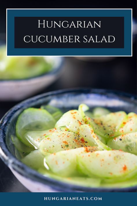 Refreshing Hungarian cucumber salad recipe - Hungarian Eats Hungarian Cucumber Salad, Creamed Cucumbers, Cucumber Salad Recipe, Tomato Salad Recipes, Cucumber Tomato Salad, Cucumber Recipes Salad, Cold Salad, Best Salad Recipes, Hungarian Recipes