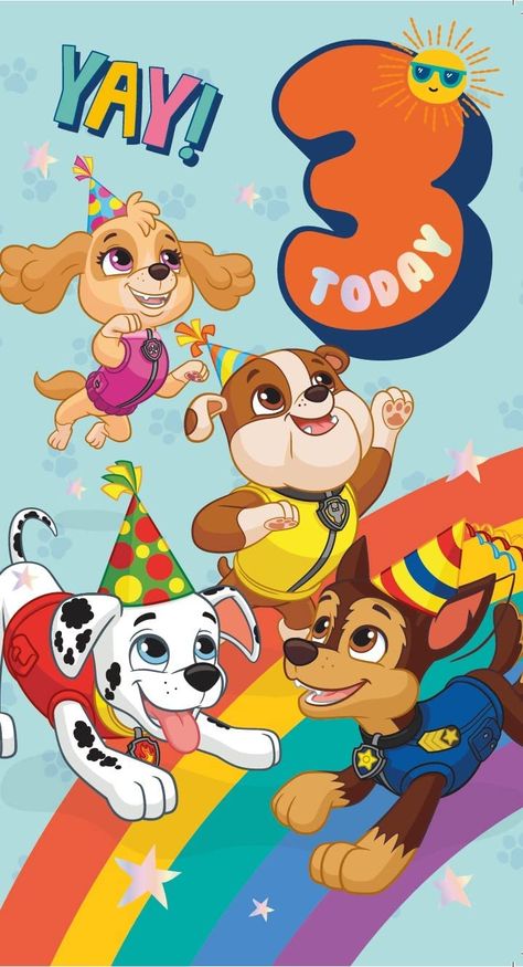 Danilo Promotions Ltd Paw Patrol Official Birthday Card, 3 Today, Age Three, Multiple Colours, PA062 : Amazon.co.uk: Stationery & Office Supplies Paw Patrol Card, Paw Patrol 3, Paw Patrol Birthday Card, Paw Patrol Party Invitations, Paw Patrol Birthday Theme, Everest Paw Patrol, Old Birthday Cards, Paw Patrol Coloring, Paw Patrol Birthday Party