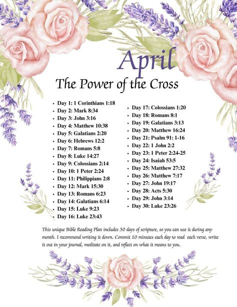 April Bible Reading Plan 2024 - A Women After God's Own Heart April Scripture Reading Plan, Bible Verses For April, April Bible Study, April Bible Reading Plan 2024, April Scripture Writing Plan 2024, May Bible Reading Plan 2024, Daily Bible Reading Plan 2024, Monthly Bible Reading Plan 2024, 2024 Bible Reading Plan