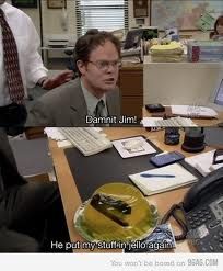 You should put him in Custardy....... Best Of The Office, Quote Of The Night, Office Pranks, Office Jokes, The Office Show, Office Memes, Office Quotes, Good Pranks, Office Humor