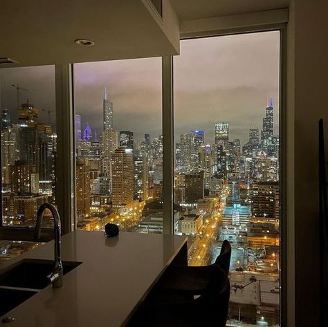 Apartamento New York, Appartement New York, The City At Night, Nyc Penthouse, City View Apartment, Apartment View, Drømme Liv, City At Night, Dream Apartment Decor