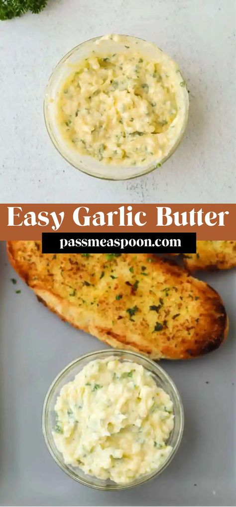 This delicious garlic butter is easy to make, and you’ll want to spread it on everything from baguettes to steak! This recipe is a simple way to elevate a dinner table staple. Garlic Butter Spread, Easy Garlic Butter, Eat More Fruit, Make Garlic Butter, Homemade Garlic Butter, Fruit And Veggies, Easy Steak, Art To Make, Steak Butter