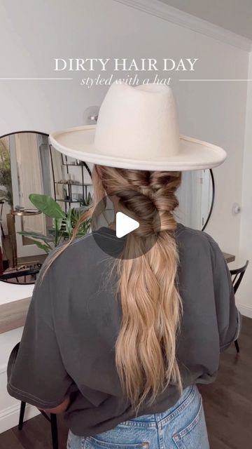 Hairstyles Cowboy Hat, Cute Hairstyles With Cowboy Hat, Old Western Hairstyles, Boho Hat Hairstyles, Pigtails With Hat, Rodeo Hairstyles Cowgirls Hair, Hairstyles With Cowboy Hats, Cowboy Hat Hairstyles, Cowboy Makeup