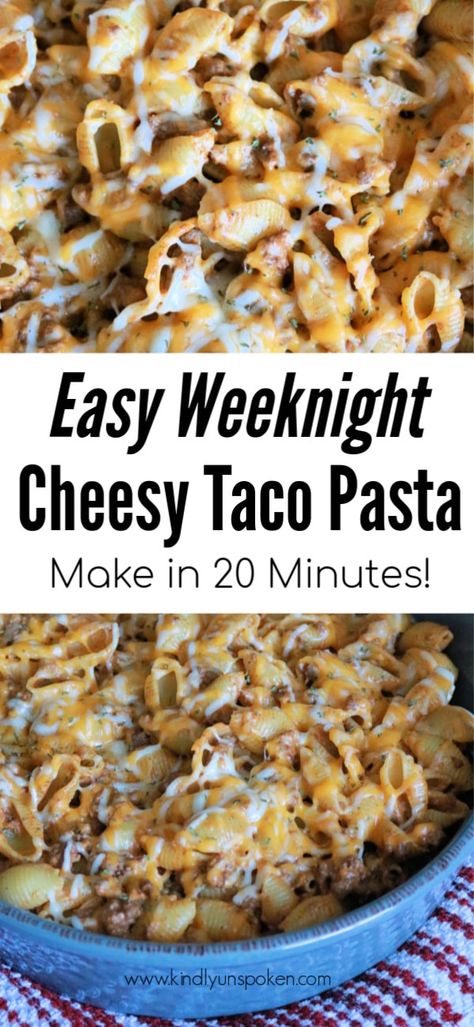 Creamy Taco Pasta, Pasta With Beef, Taco Pasta Recipe, Cheesy Taco Pasta, Taco Pasta Recipes, Taco Pasta, Fast Dinner Recipes, Delicious Pasta, Yummy Pasta Recipes